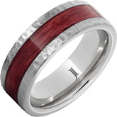Barrel Aged Serinium® Ring with Cabernet Inlay and Moon Crater Finish